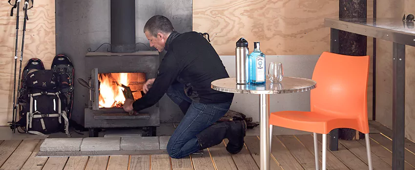 Open Hearth Wood Fireplace Installation in Symbiocite, QC